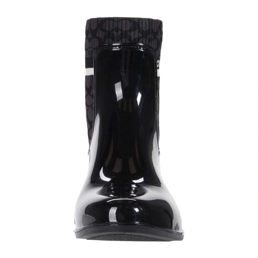 Coach Rivington Rain Bootie Black Rubber 6 B (M) Brand New